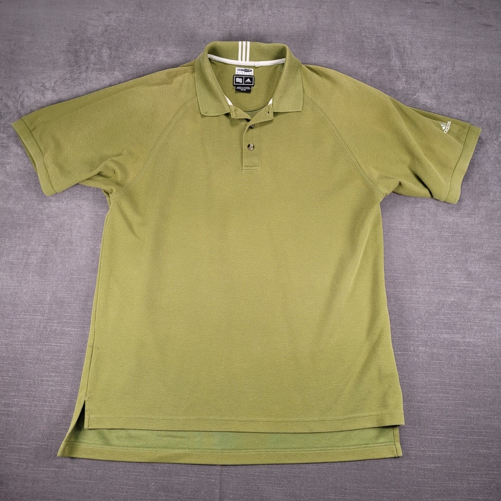 Adidas ClimaLite Stretch Golf Polo‎ Shirt Athletic Olive Green Mens M